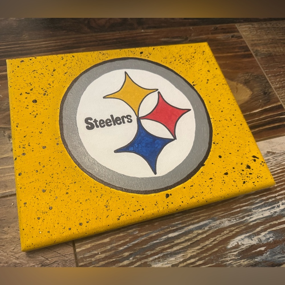 Steelers Canvas Art with Yellow Background